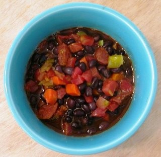 Black bean soup with chorizo