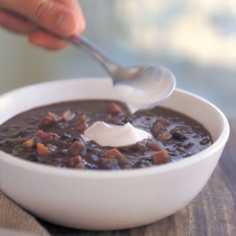 Black bean soup with ham