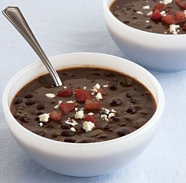 Black bean soup with sherry