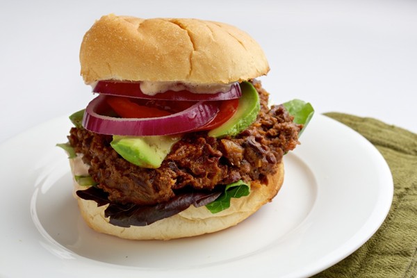 Black bean tortas with chipotle mayo