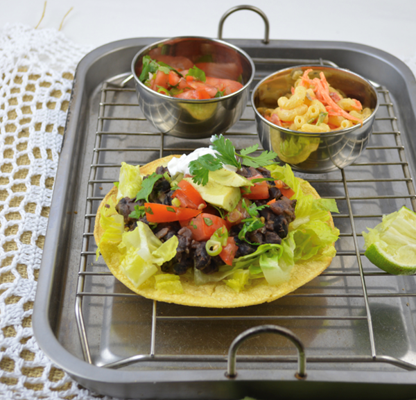 Black bean tostadas