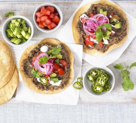 Black bean tostadas