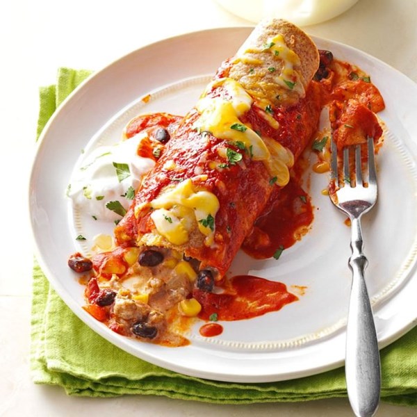 Black bean turkey enchiladas