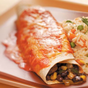 Black bean veggie enchiladas