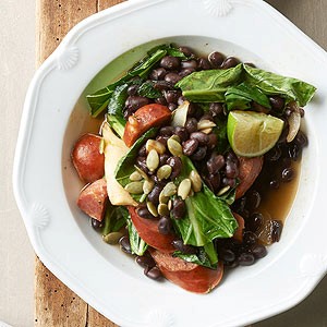 Black beans, andouille & collards pan stew