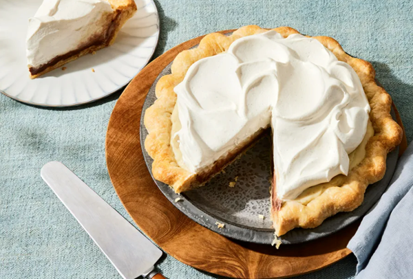 Black-bottom coconut cream pie
