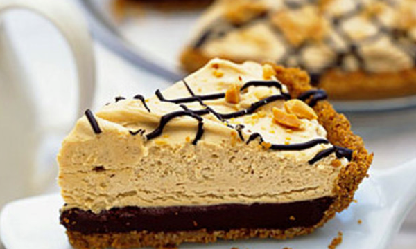 Black-bottom peanut butter mousse pie