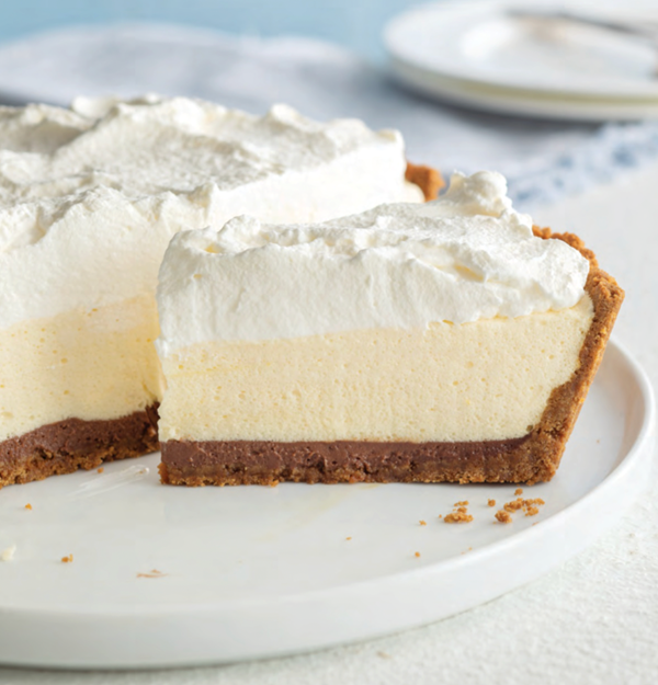 Black bottom pie [sweetened whipped cream]