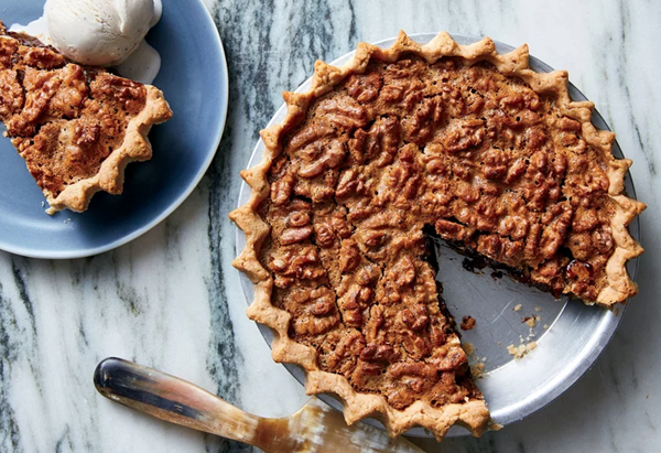 Black bottom walnut pie