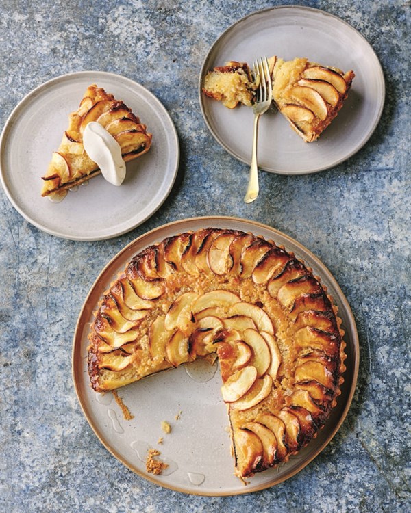 Black butter and apple Bakewell tart