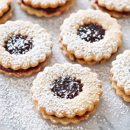Black cherry and chocolate linzertorte cookies