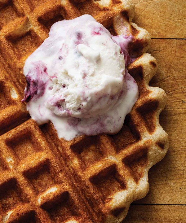 Black currant jam swirl ice cream