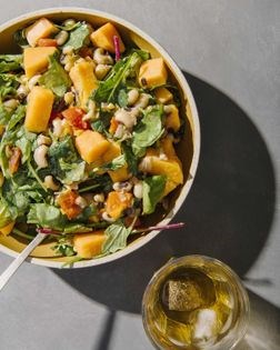 Black-eyed pea and sweet potato salad