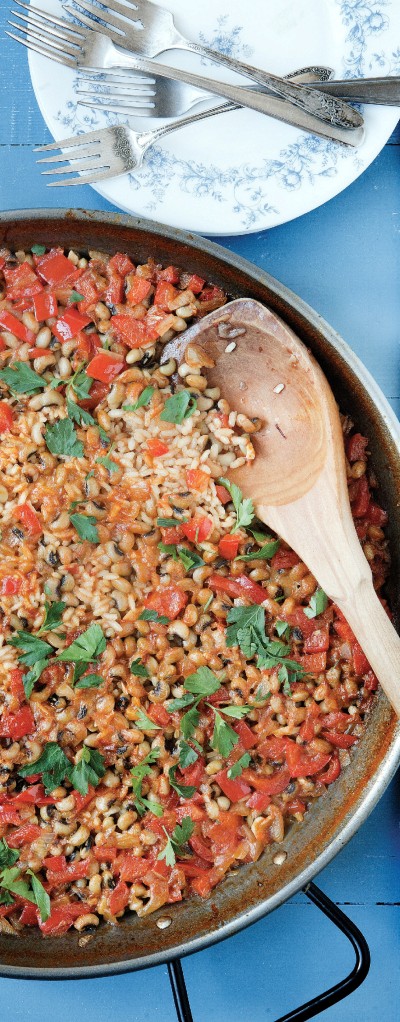 Black-eyed pea paella
