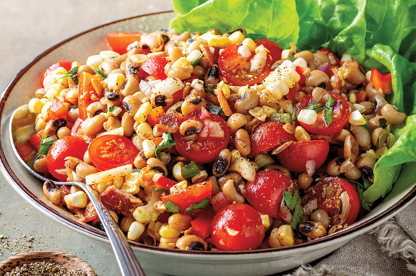 Black-eyed pea salad with smoky sorghum dressing
