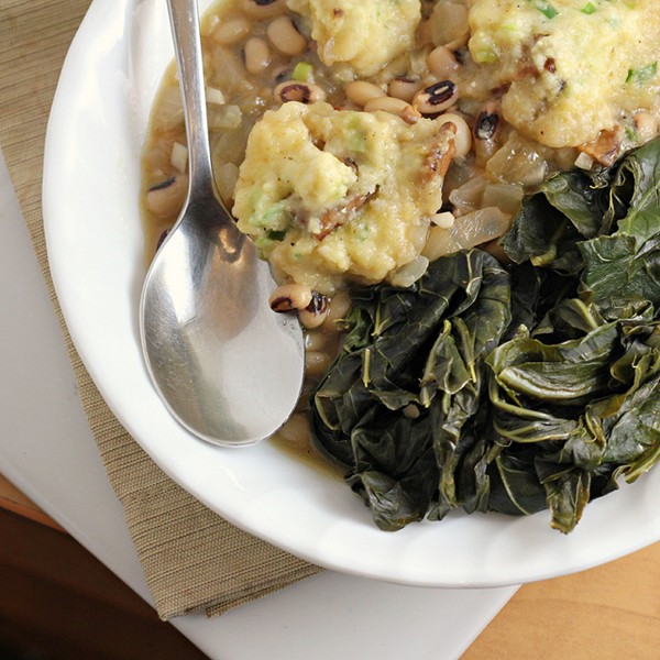 Black-eyed peas and cornmeal dumplings