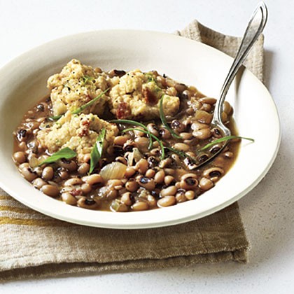 Black-eyed peas and cornmeal dumplings
