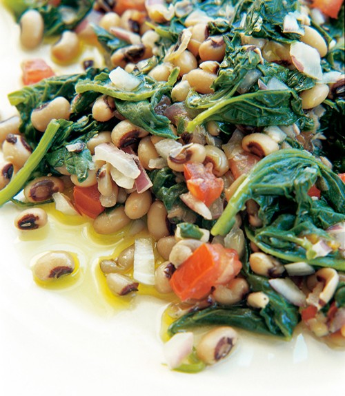 Black-eyed peas with spinach