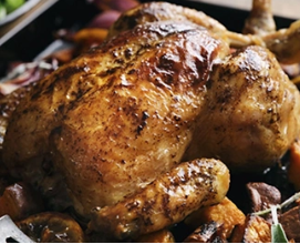 Black garlic butter chicken with black garlic mayo