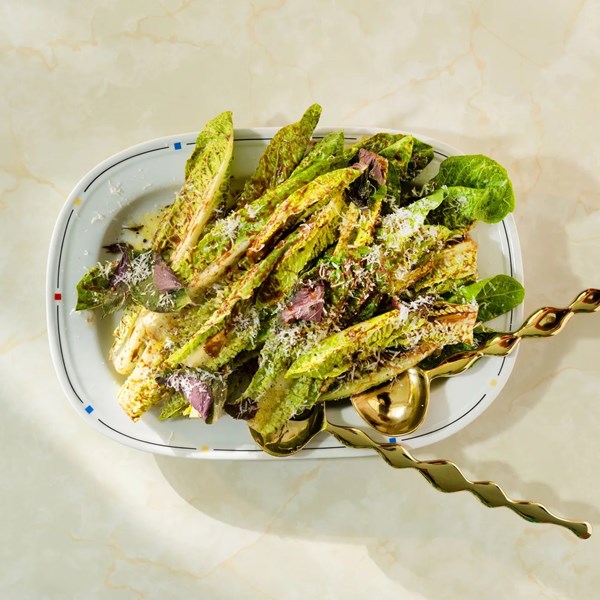 Black garlic Caesar salad 