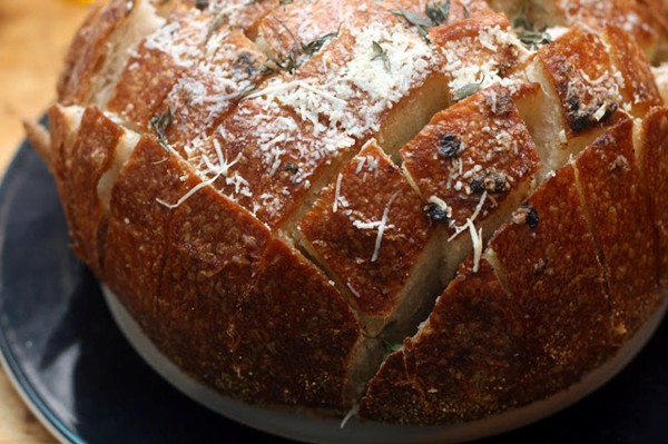 Black garlic porcupine bread