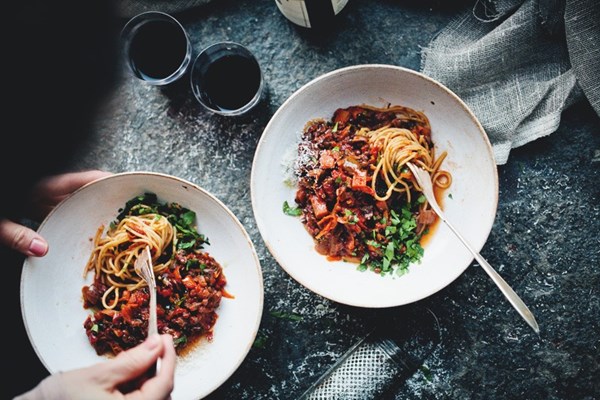 Black lentil & vegetable Bolognese