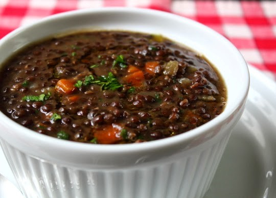 Black lentil soup