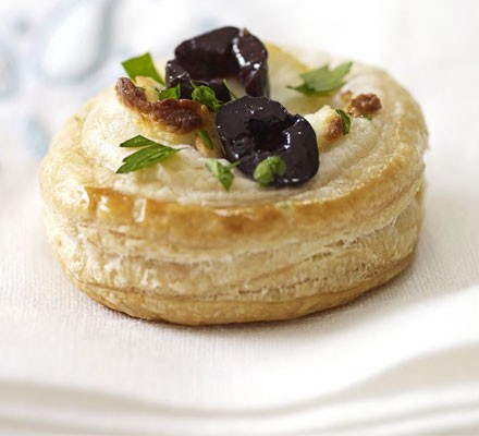 Black olive & goat's cheese tartlets