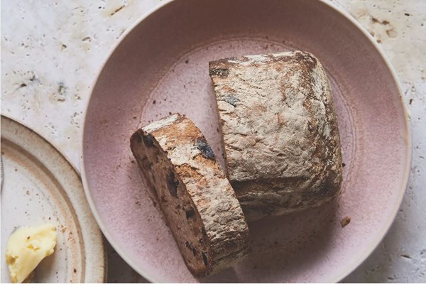 Black olive, caraway, and honey yeast bread