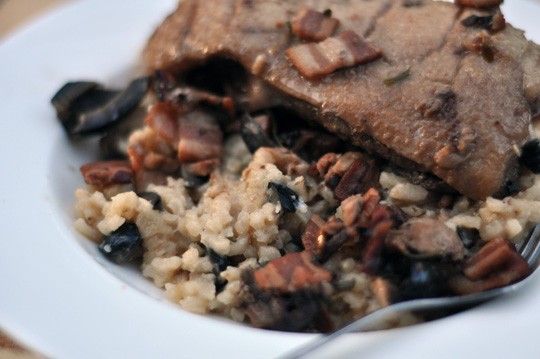 Black olive risotto (Rizoto de azeitonas pretas)