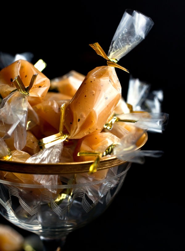 Black pepper and bourbon caramel chews