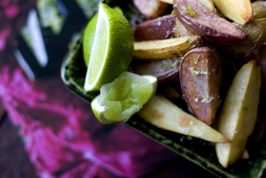 Black pepper and lime oven fries