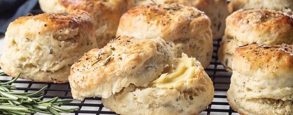 Black pepper-and-rosemary angel biscuits
