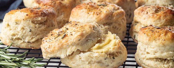 Black pepper-and-rosemary angel biscuits