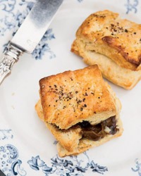 Black pepper biscuits with bourbon-molasses butter