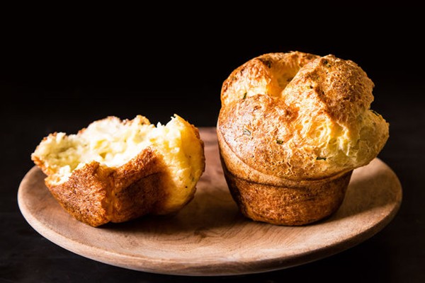 Black pepper popovers with chives and Parmesan