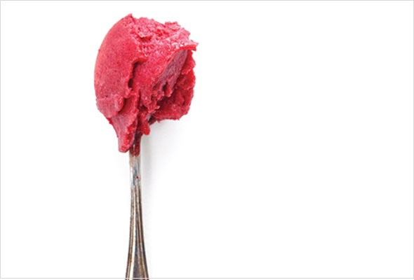 Black plum and black currant lambic sorbet