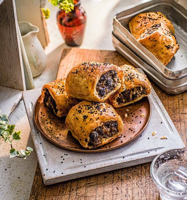 Black pudding and apple sausage rolls