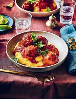 Black pudding mole meatballs