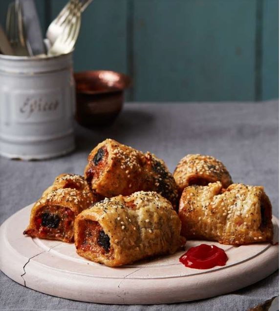 Black pudding sausage rolls