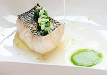 Black sea bass with fragrant coconut juice 