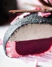 Black sesame & raspberry pill