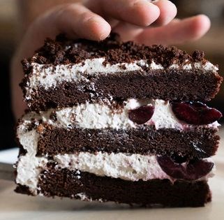 Black sesame forest cake