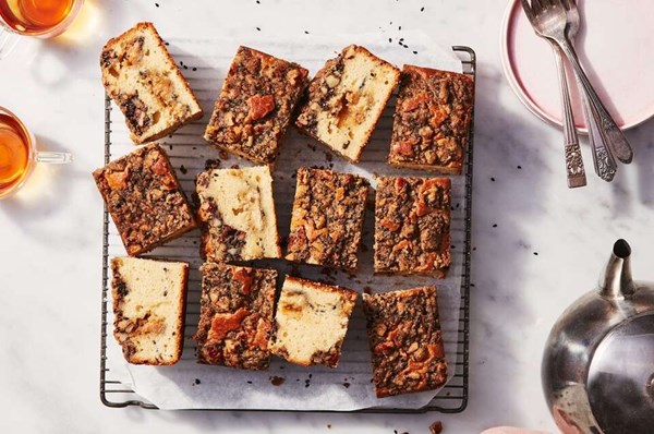 Black sesame halva coffee cake  