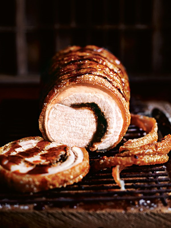 Black sesame roasted pork with miso caramel