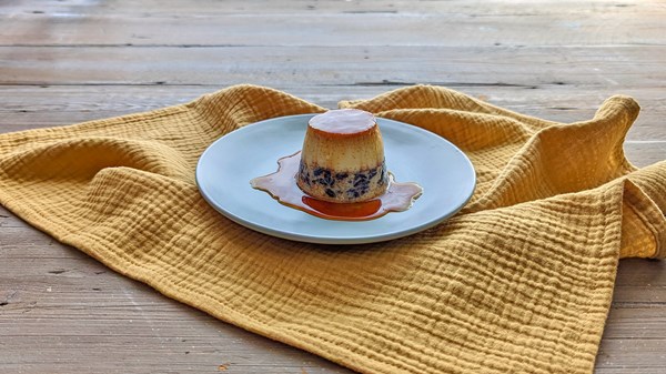 Black sticky rice & palm sugar custard