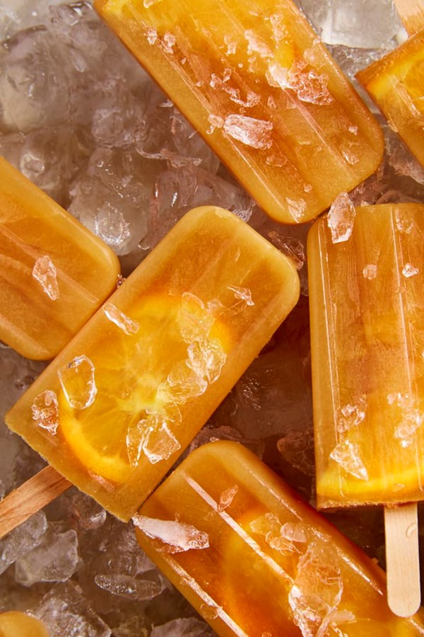 Black tea & orange juice ice pops