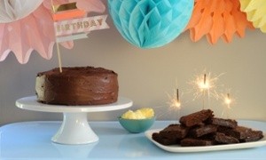Black treacle cocoa brownies with clotted cream