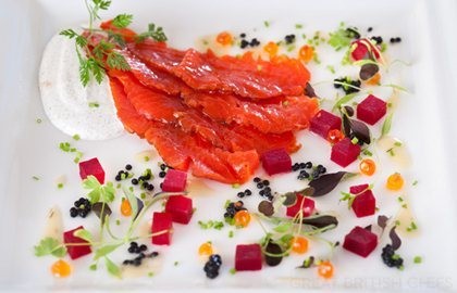 Black treacle-cured Alaska salmon