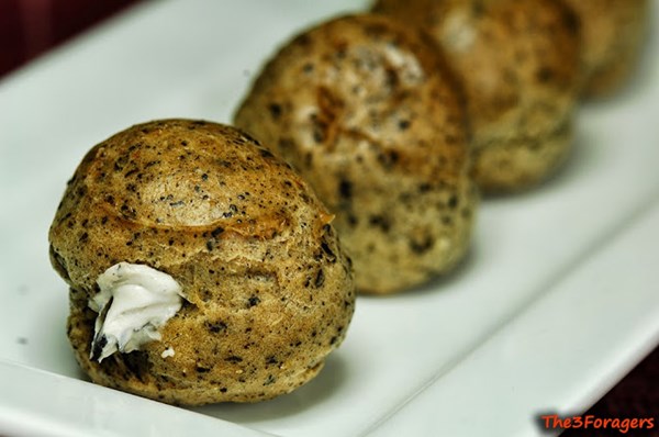 Black trumpet choux bombs 